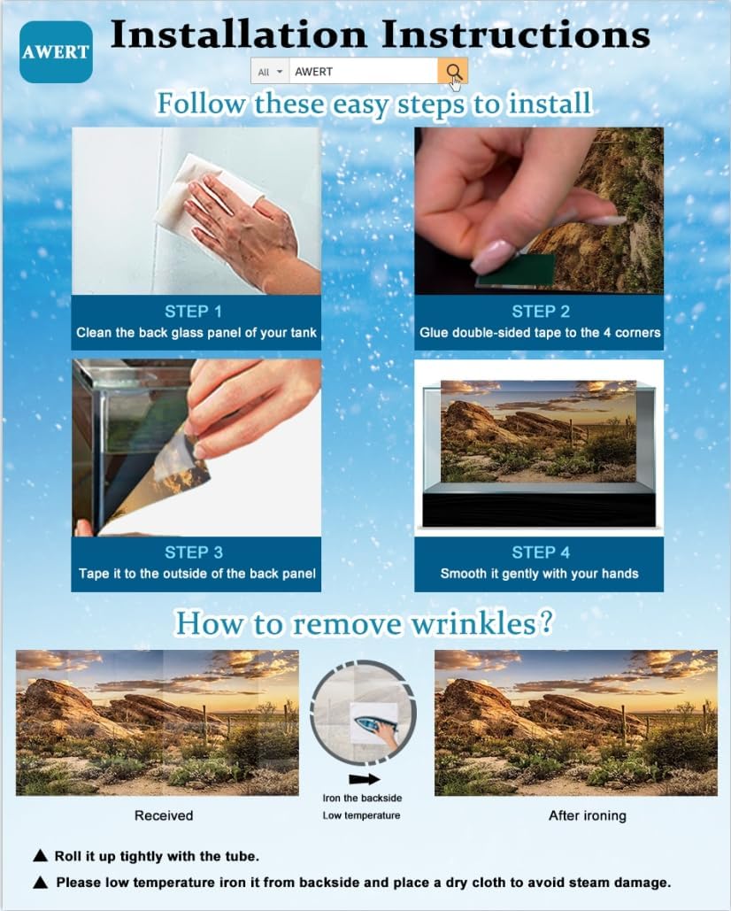 48x24 in Arch Stone Aquarium Backdrop Aquatic Plant Fish Tank Background | AWERT River Bed & Lake Vinyl Terrarium Background